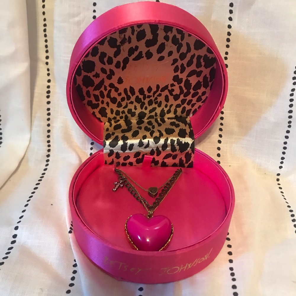 Betsy Johnson Heart Layered Necklace